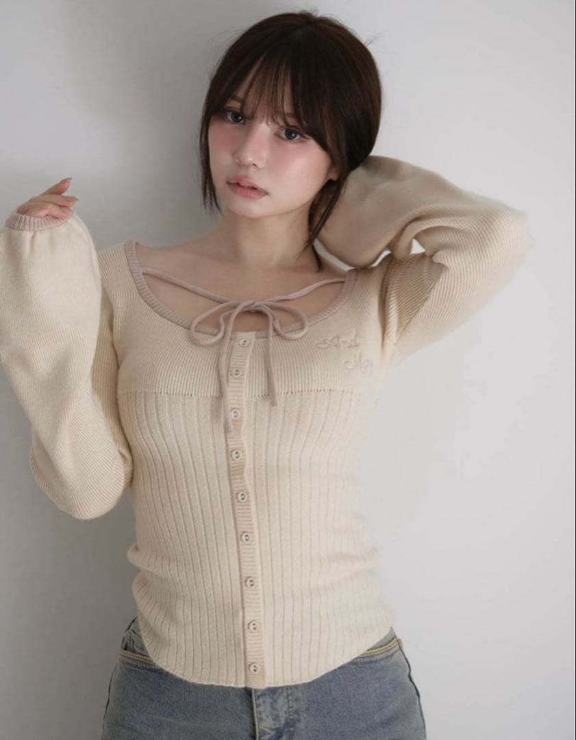 トップス andmary Sonique knit tops ivory