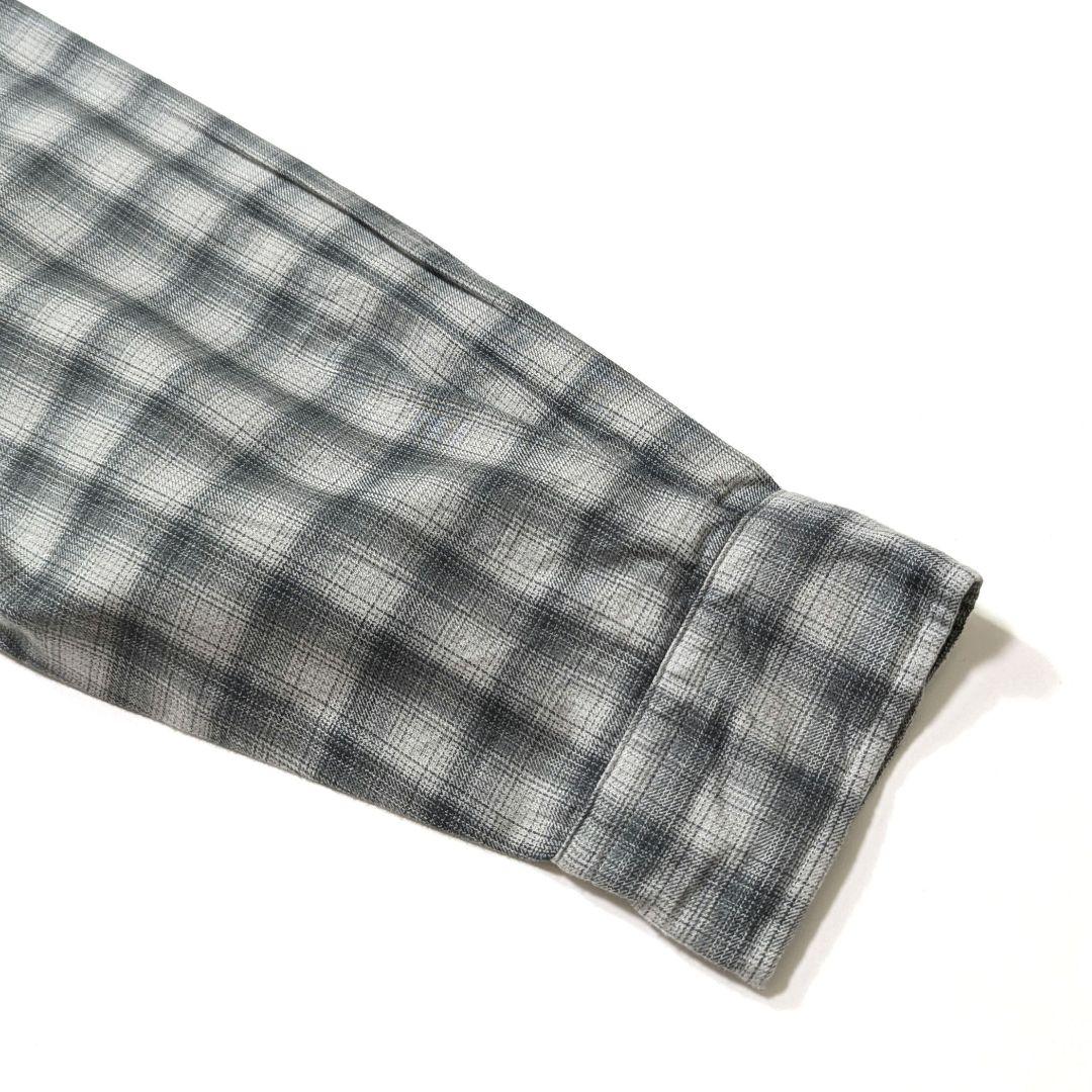 極美品★スティーブンアラン　オンブレチェックシャツ　М　グレー