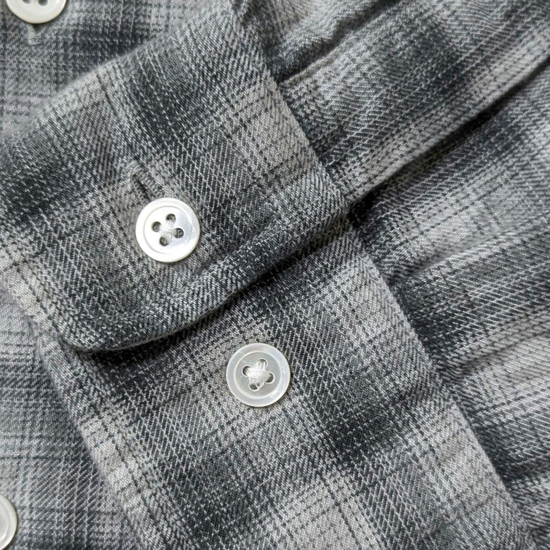 極美品★スティーブンアラン　オンブレチェックシャツ　М　グレー