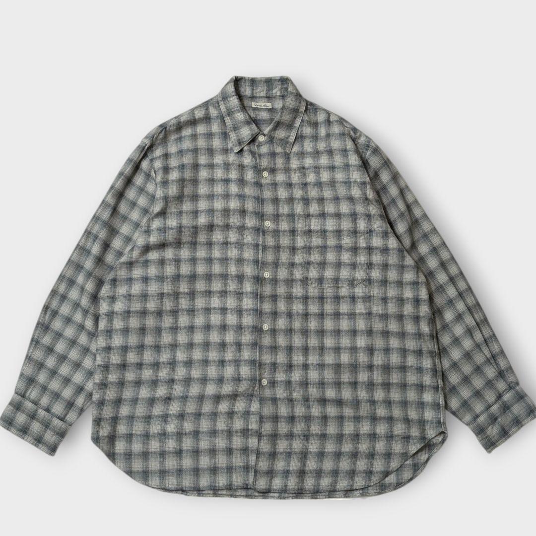 極美品★スティーブンアラン　オンブレチェックシャツ　М　グレー