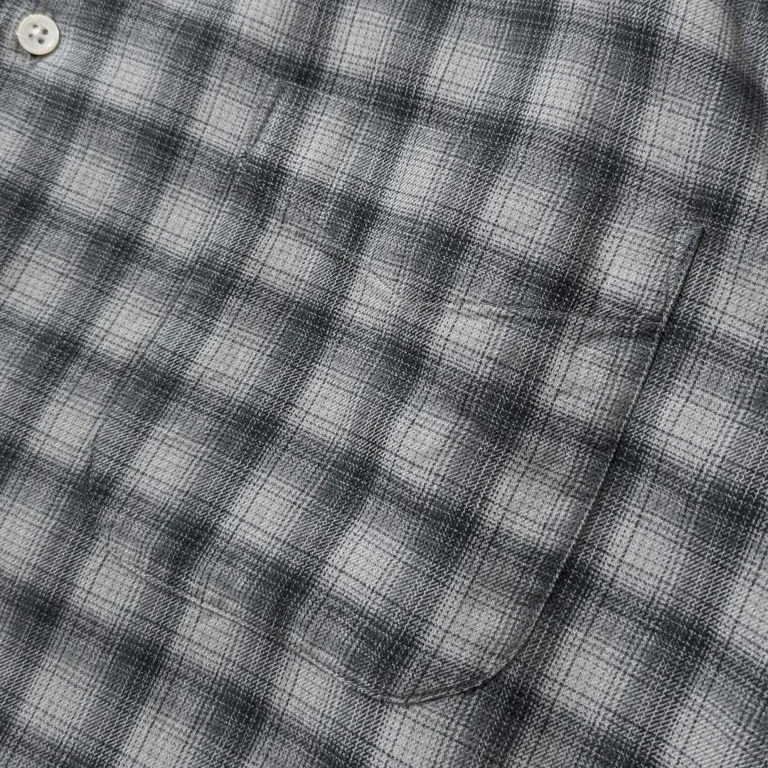 極美品★スティーブンアラン　オンブレチェックシャツ　М　グレー