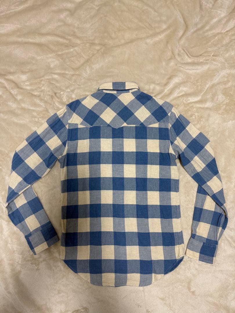 RRLダブルアールエル スリムフィット チェック ツイル ウエスタンシャツ S