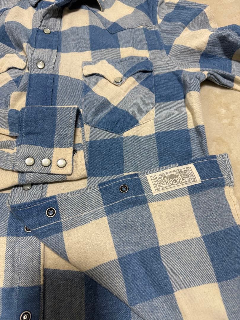 RRLダブルアールエル スリムフィット チェック ツイル ウエスタンシャツ S