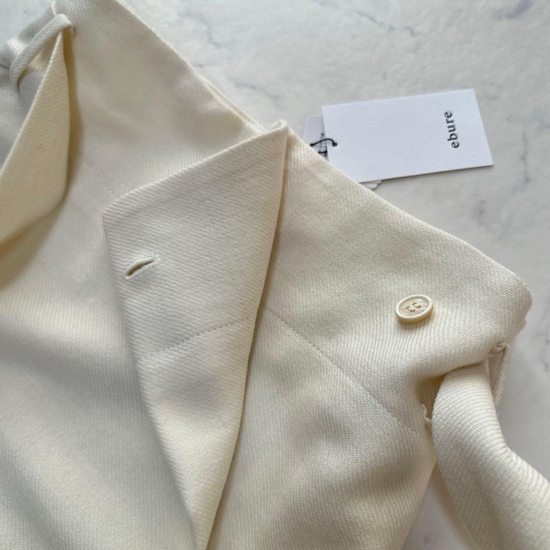 新品タグ付✨ebure エブール ナチュラルウールツイル ラップ風スカート 38