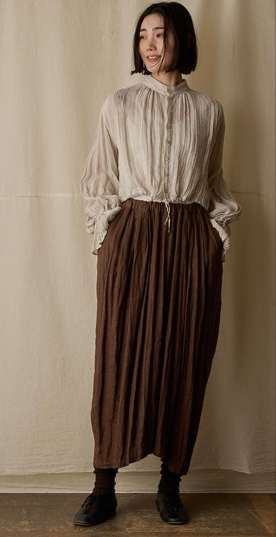 2025aw suzuki takayuki ピンタックボレロ ブラウン