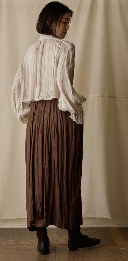 2025aw suzuki takayuki ピンタックボレロ ブラウン