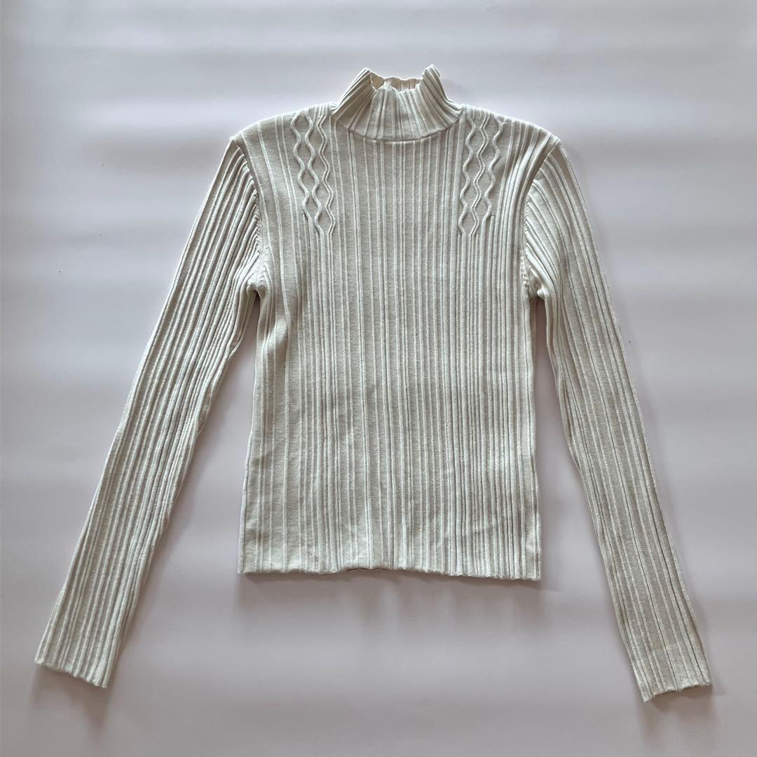 トップス Eaphi RANDOM LINE DESIGN KNIT ivory