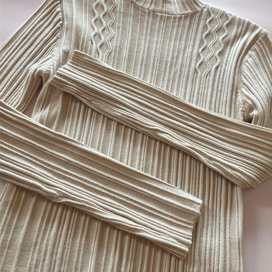 トップス Eaphi RANDOM LINE DESIGN KNIT ivory