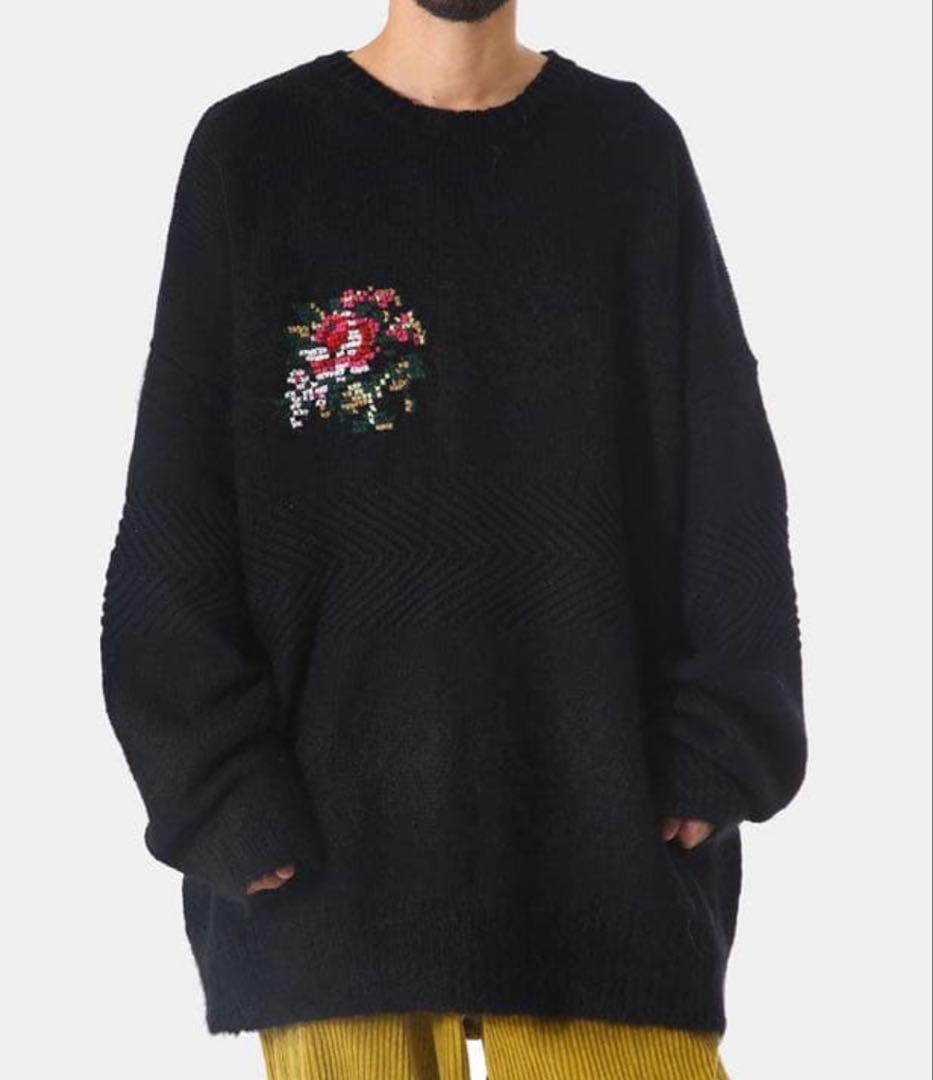 DAIRIKU 21AW Flower Knit 花柄刺繍モヘアニット