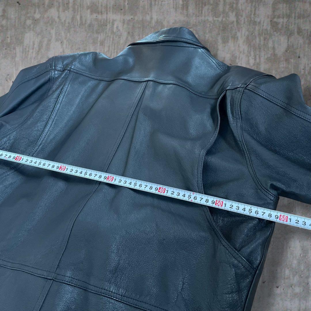 【美品】AVILEX レザー カーコート 革ジャン 裏地チェック 菅田将暉 黒