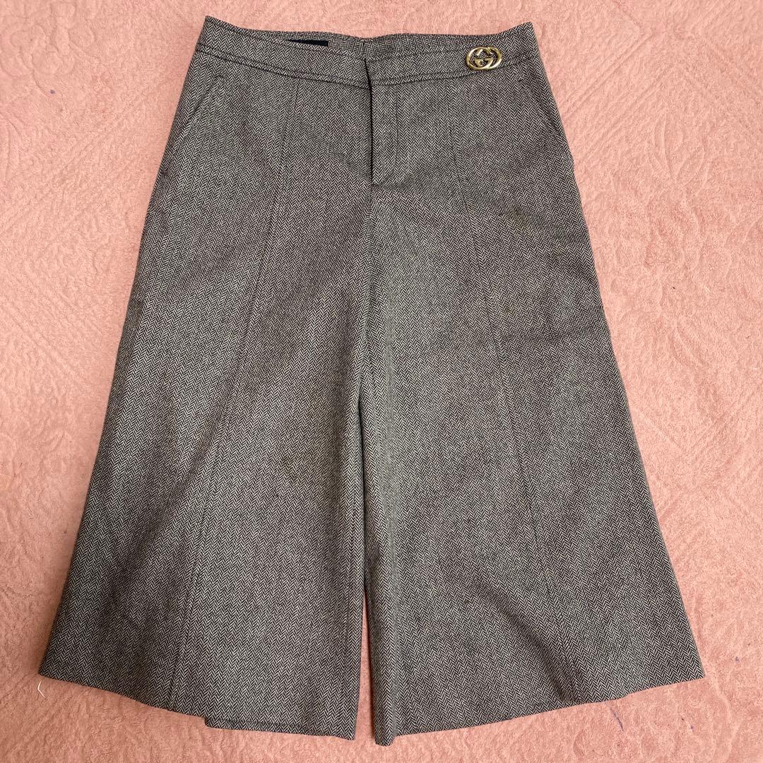 USED★GUCCI★ヘリンボーン柄パンツ★ガウチョパンツ★40★グッチパンツ