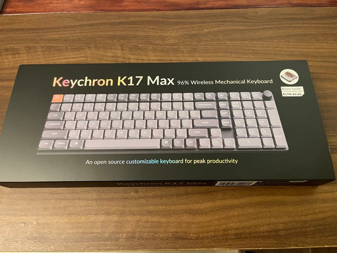 Keychron K17 Max JIS配列 茶軸 WHITE LEDキーボード