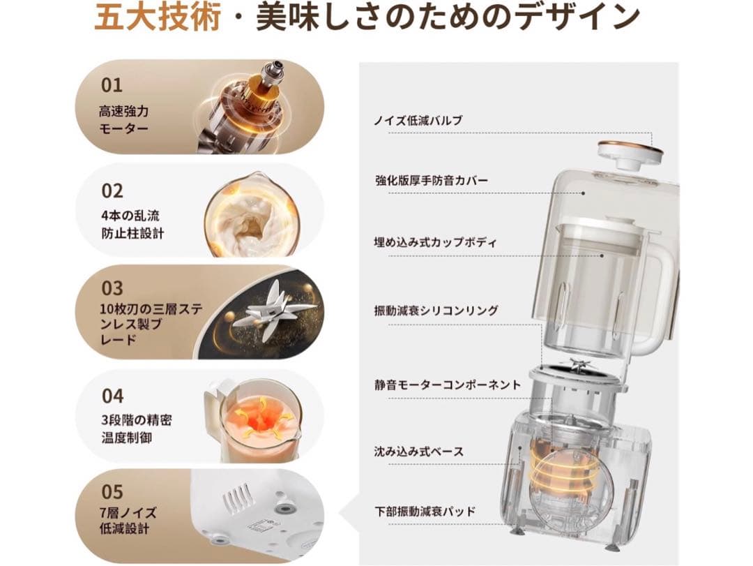 加熱式ミキサー 豆乳メーカー 正規品 豆乳機 豆乳マシーン 1.0L大容量