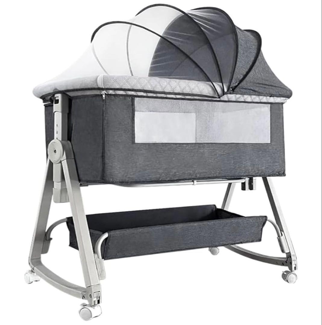 新品未開封 ベビーベッド 添い寝 高さ調整可能 新生児 通気性 多機能