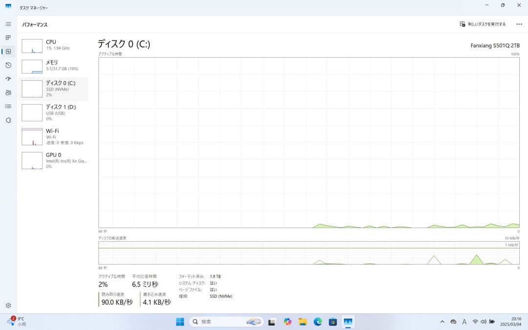 Windowsノート本体 Mouse Computer DAIV 4P i7 SSD 2TB 32GB
