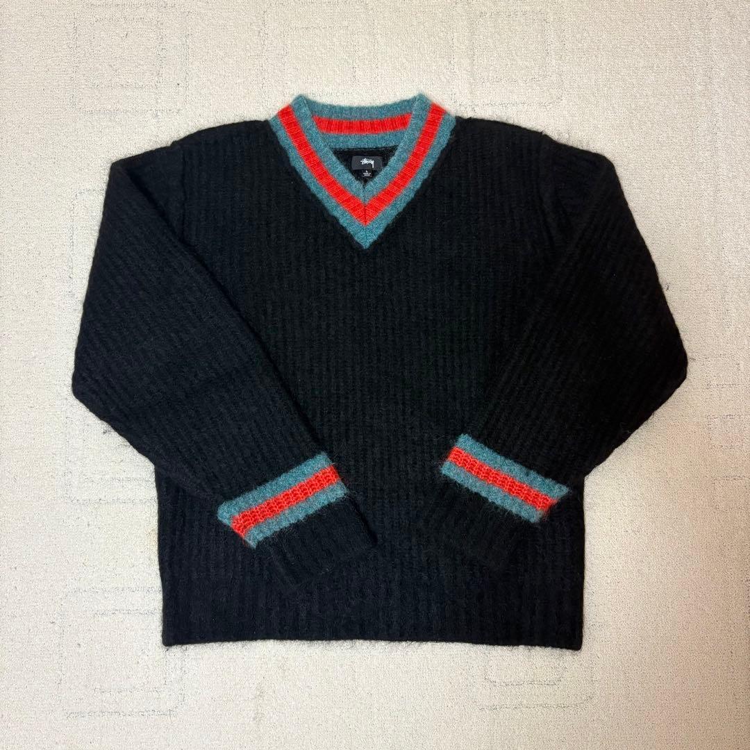 Stussy ステューシー モヘヤテニスセーター Ｖネック ニット