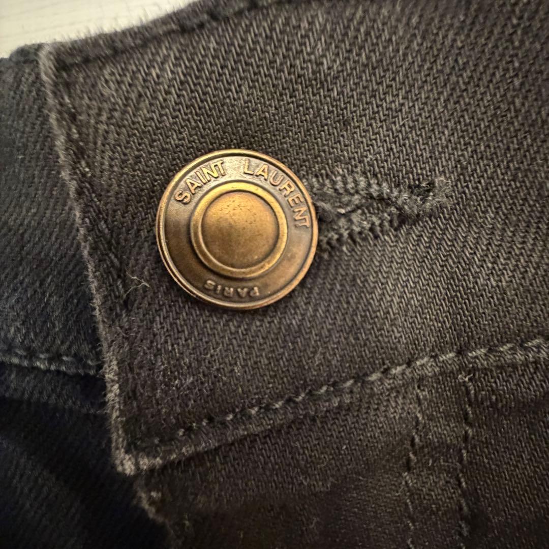 サンローラン ブラックデニムパンツ スリムフィット w33