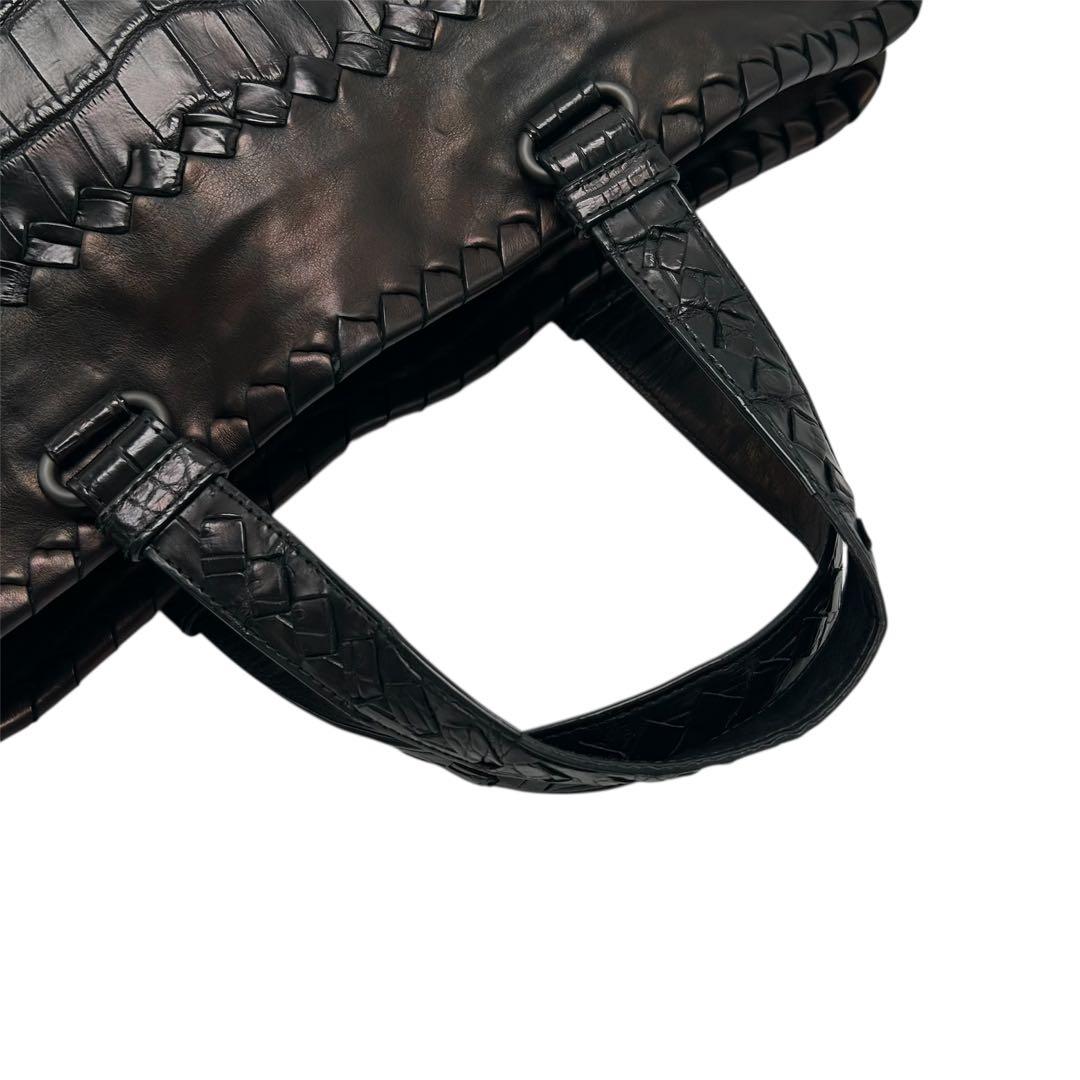 ボッテガヴェネタ ブリーフケース ビジネスバッグ イントレチャート クロコ 男性