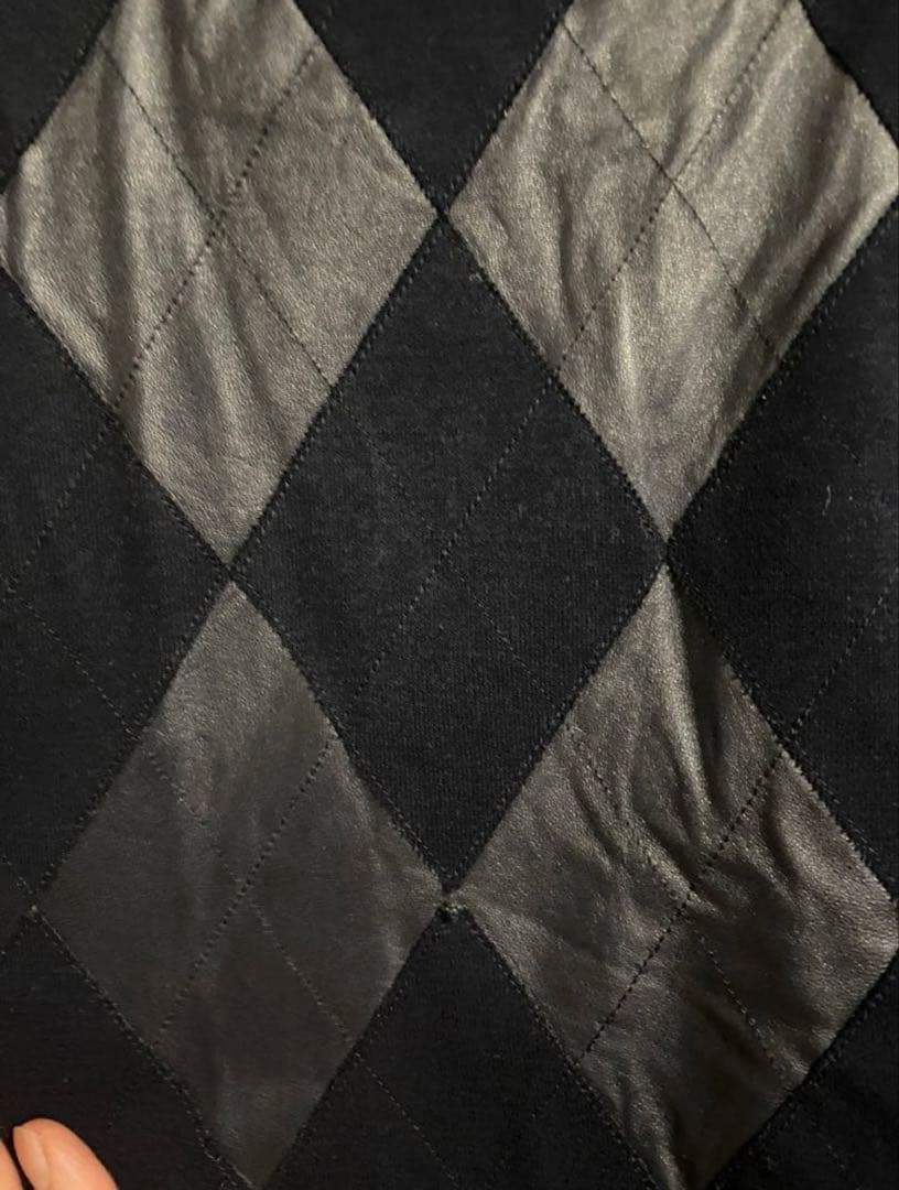 K*O様 dior homme 19ss ランウェイ着用レザーアーガイルニット