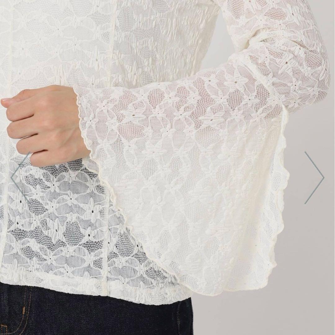 M　　　　　　極美品✨SLOBE IENA レースフレアスリーブブラウス