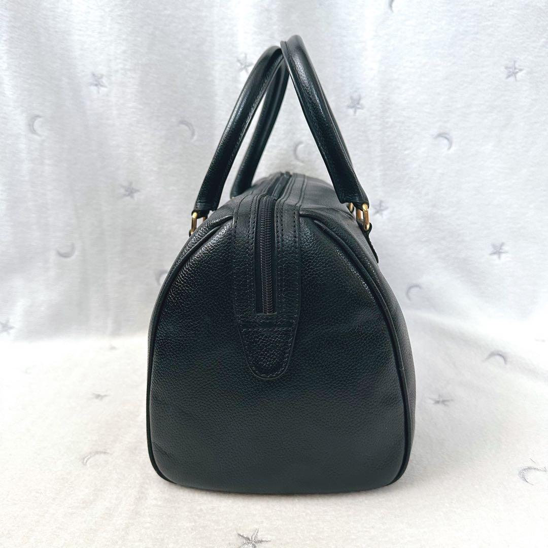 バーバリーズ　ミニボストンバッグ　黒　ゴールド金具　レザー　ノバチェック