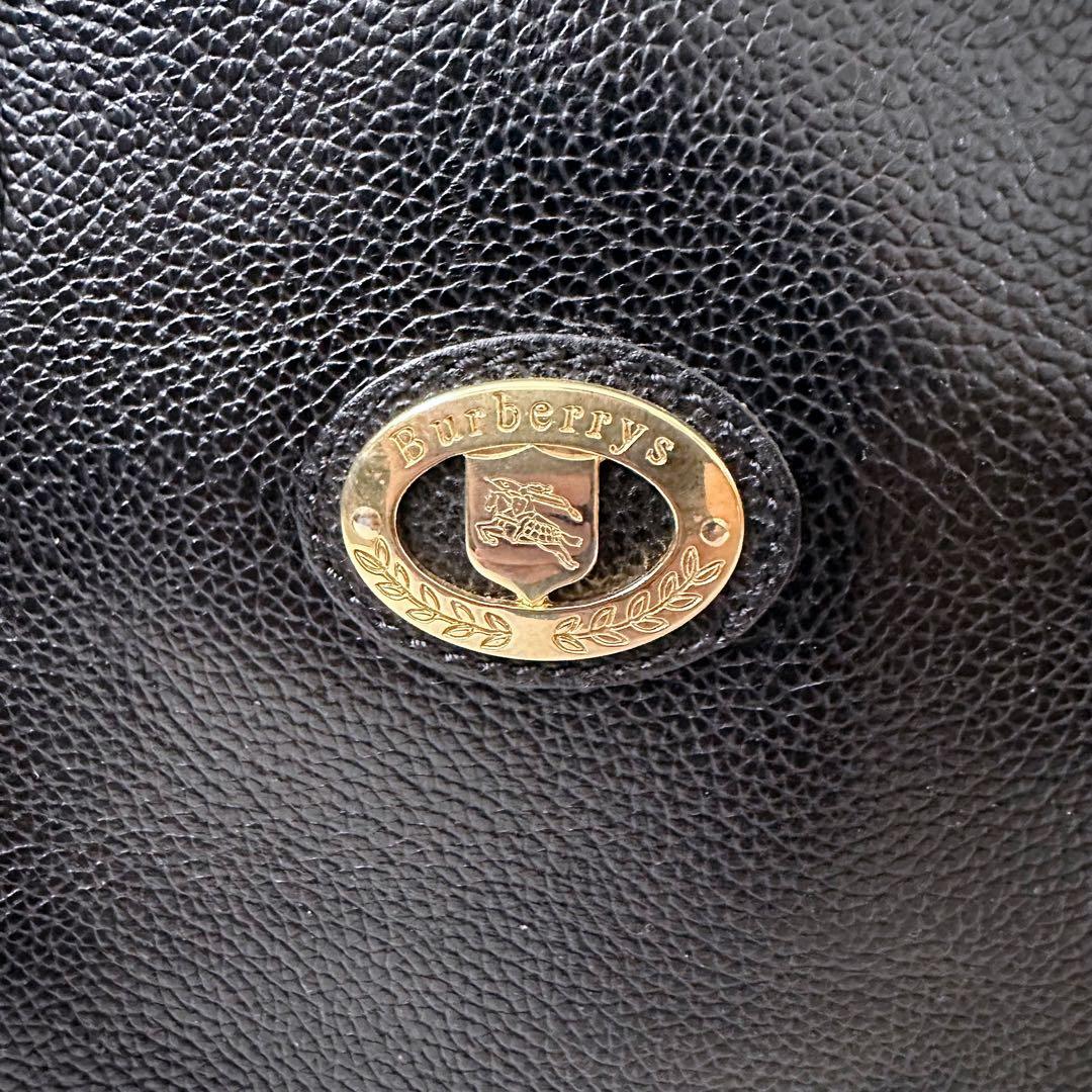 バーバリーズ　ミニボストンバッグ　黒　ゴールド金具　レザー　ノバチェック