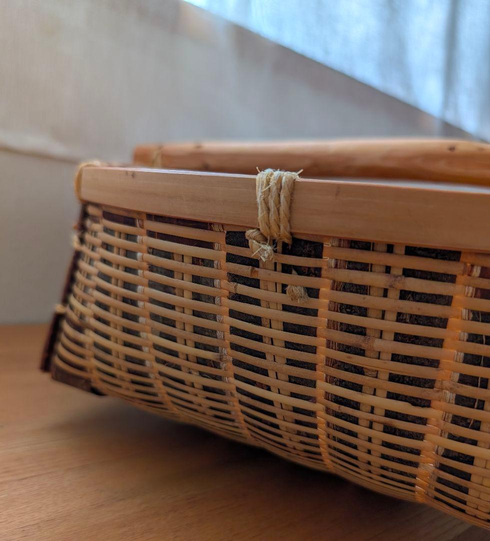 宮城県　『肥料振りかご』　篠竹　桜　かご