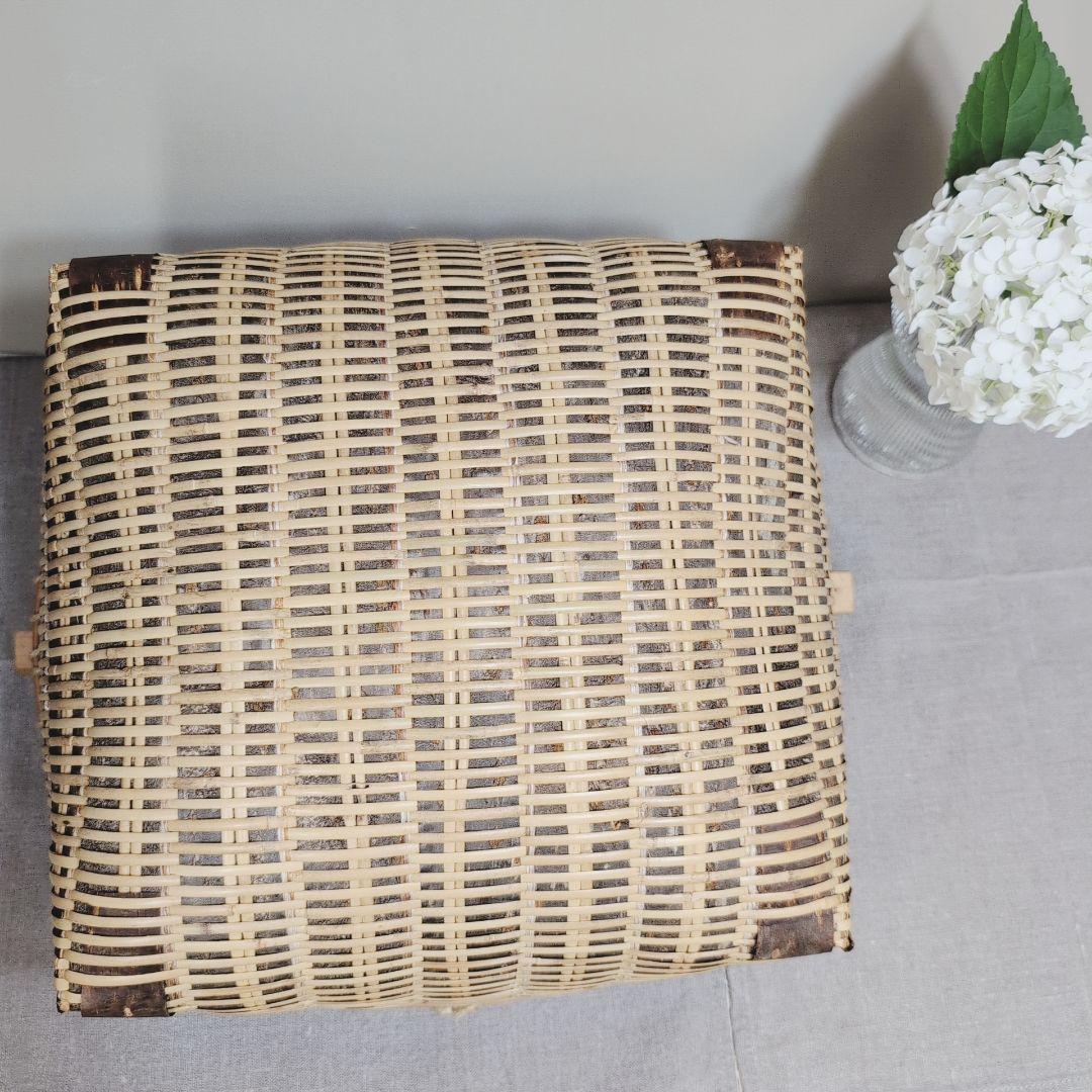 宮城県　『肥料振りかご』　篠竹　桜　かご