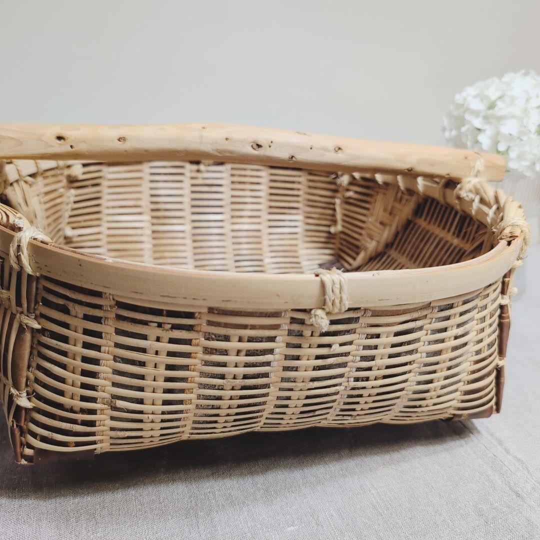 宮城県　『肥料振りかご』　篠竹　桜　かご