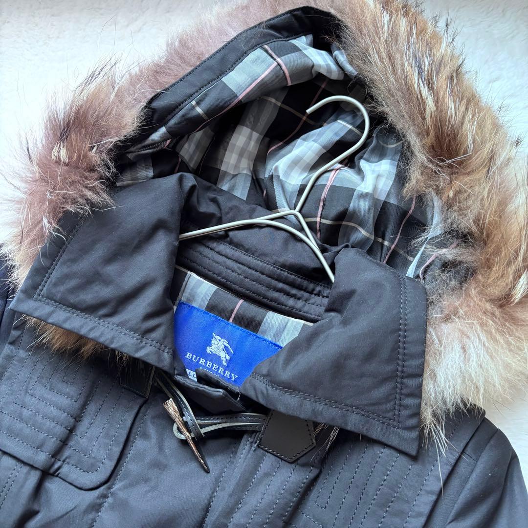 美品BURBERRY BLUE LABEL 黒　フード　ダッフル　38 M
