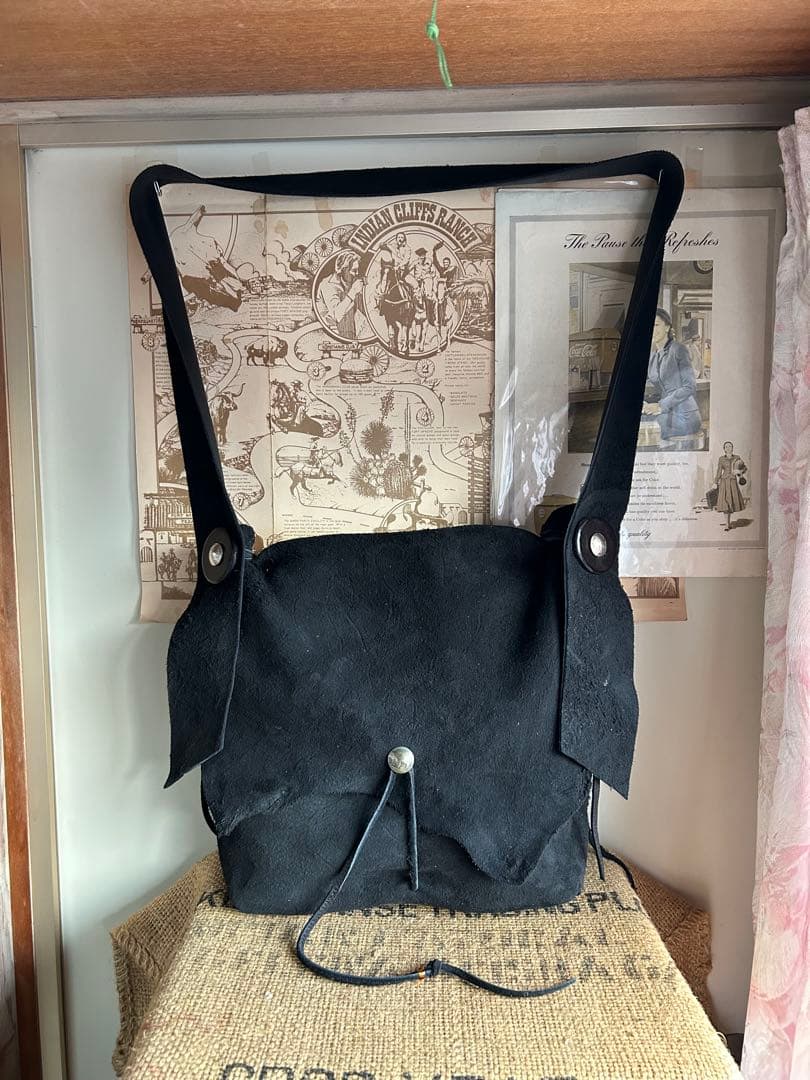 ベジータ様　ディアスキンバッグ　黒スエード