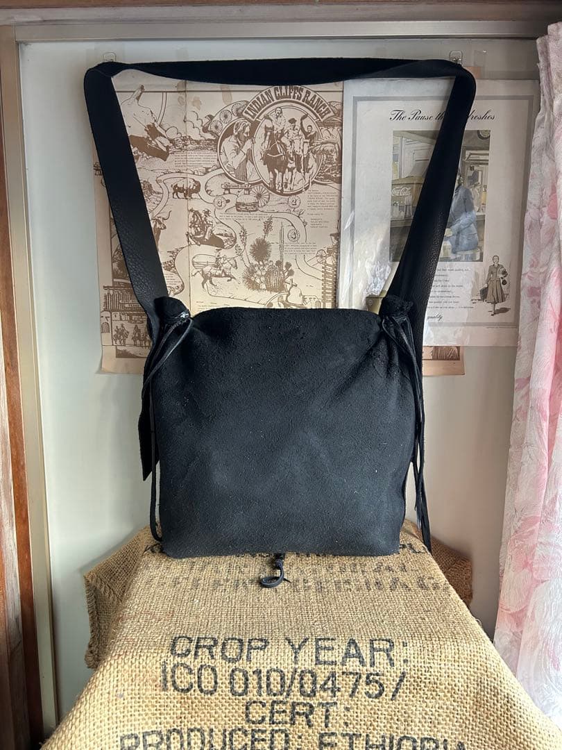 ベジータ様　ディアスキンバッグ　黒スエード