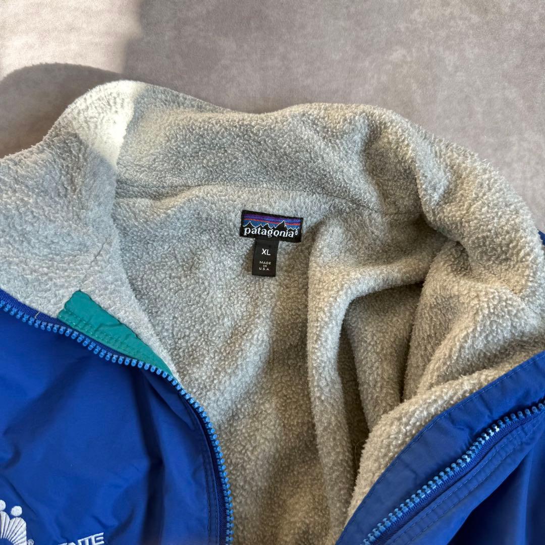 80s パタゴニア シェルドシンチラ 企業ロゴ USA製 ブルー XL