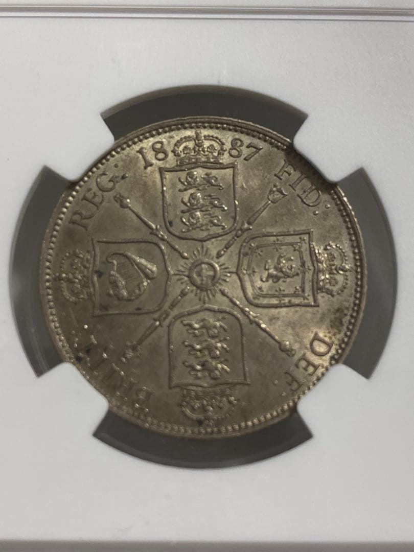 NGC MS62イギリス ヴィクトリア 2シリング 2S 銀貨 ジュビリー 古銭