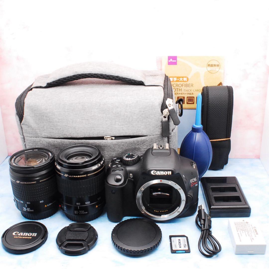 キヤノン Kiss X4☆入門機☆一眼レフカメラ☆Wレンズ☆バッグ付☆