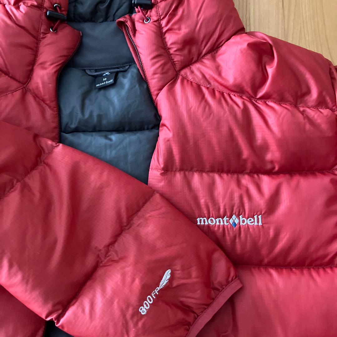 mont-bell フード付きダウンジャケット800FP レッド