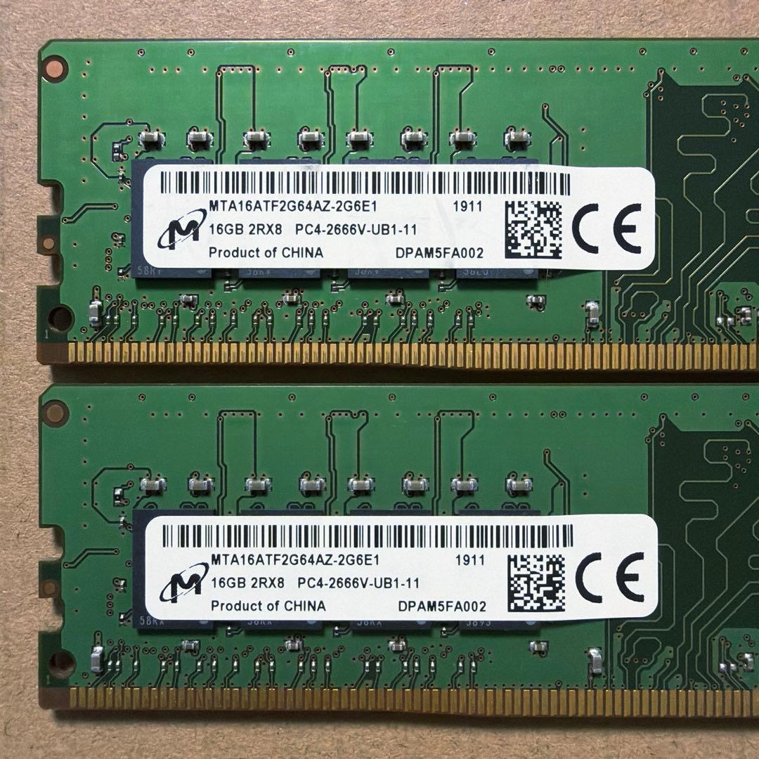 [08] デスクトップ PC メモリ16GBx2(32GB) DDR4 2666