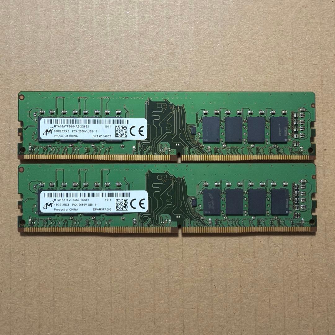 [08] デスクトップ PC メモリ16GBx2(32GB) DDR4 2666
