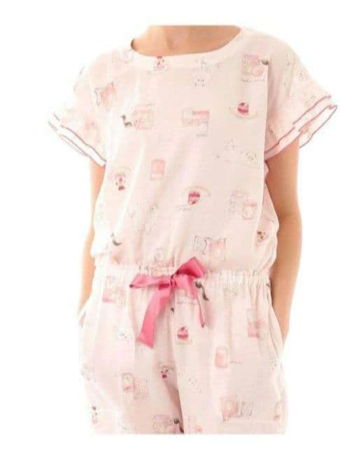 ◎新品 Laduree スクレ ラデュレ パジャマ フリル袖 Wガーゼ ホワイト