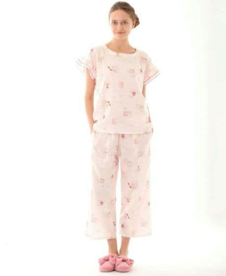 ◎新品 Laduree スクレ ラデュレ パジャマ フリル袖 Wガーゼ ホワイト