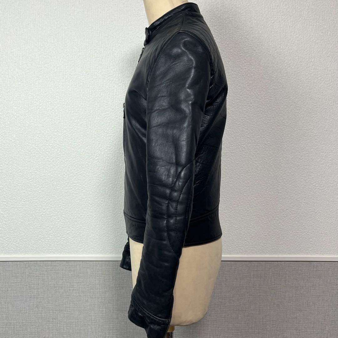 JOSEPH 黒 レザー シングルライダースジャケット