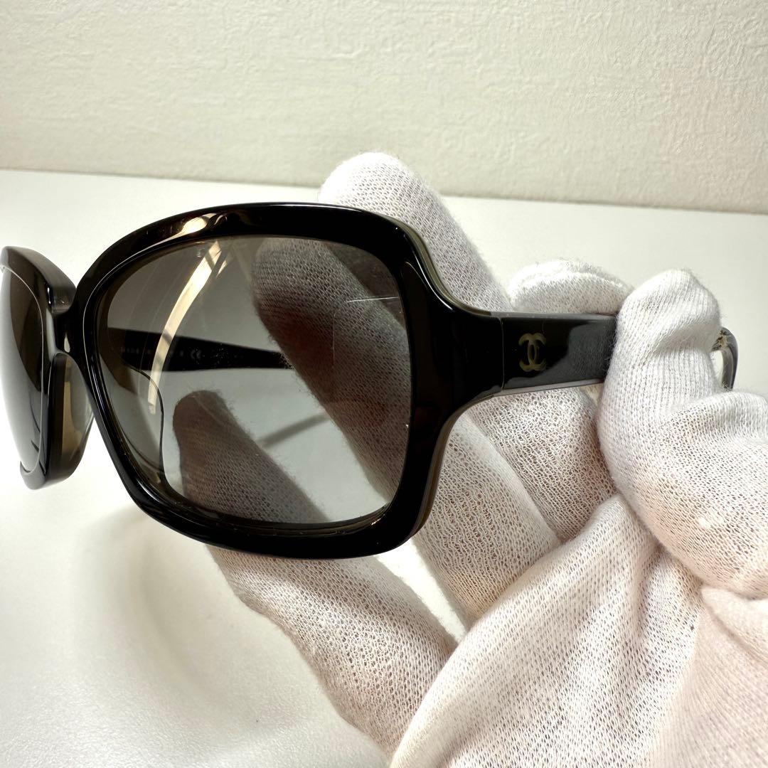 美品 CHANEL サングラス 5143-A ブラック ココマーク シャネル 黒
