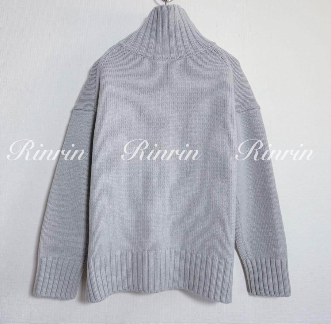 【美品】ANAYI ウールカシミヤドロップショルダー プルオーバー 38