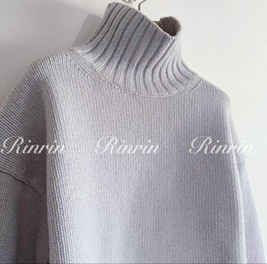 【美品】ANAYI ウールカシミヤドロップショルダー プルオーバー 38