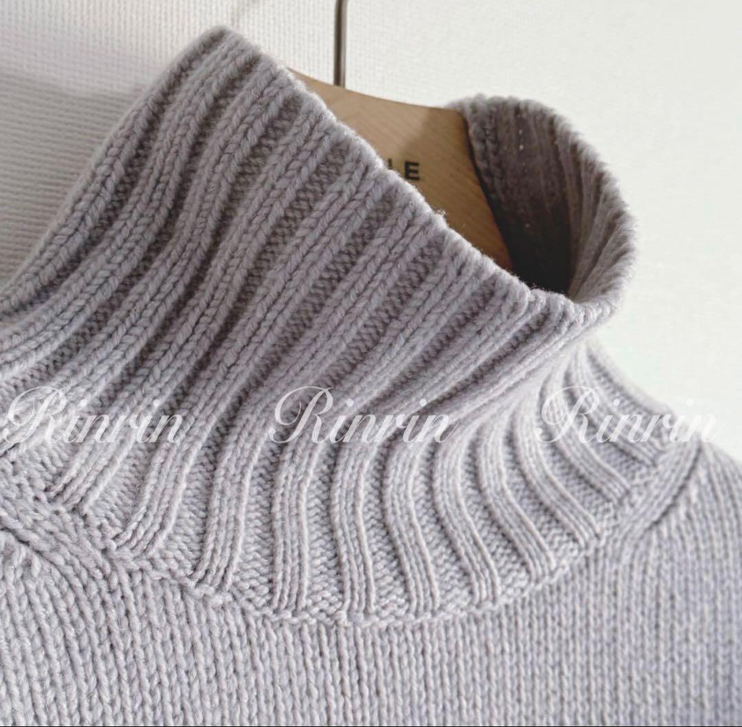 【美品】ANAYI ウールカシミヤドロップショルダー プルオーバー 38