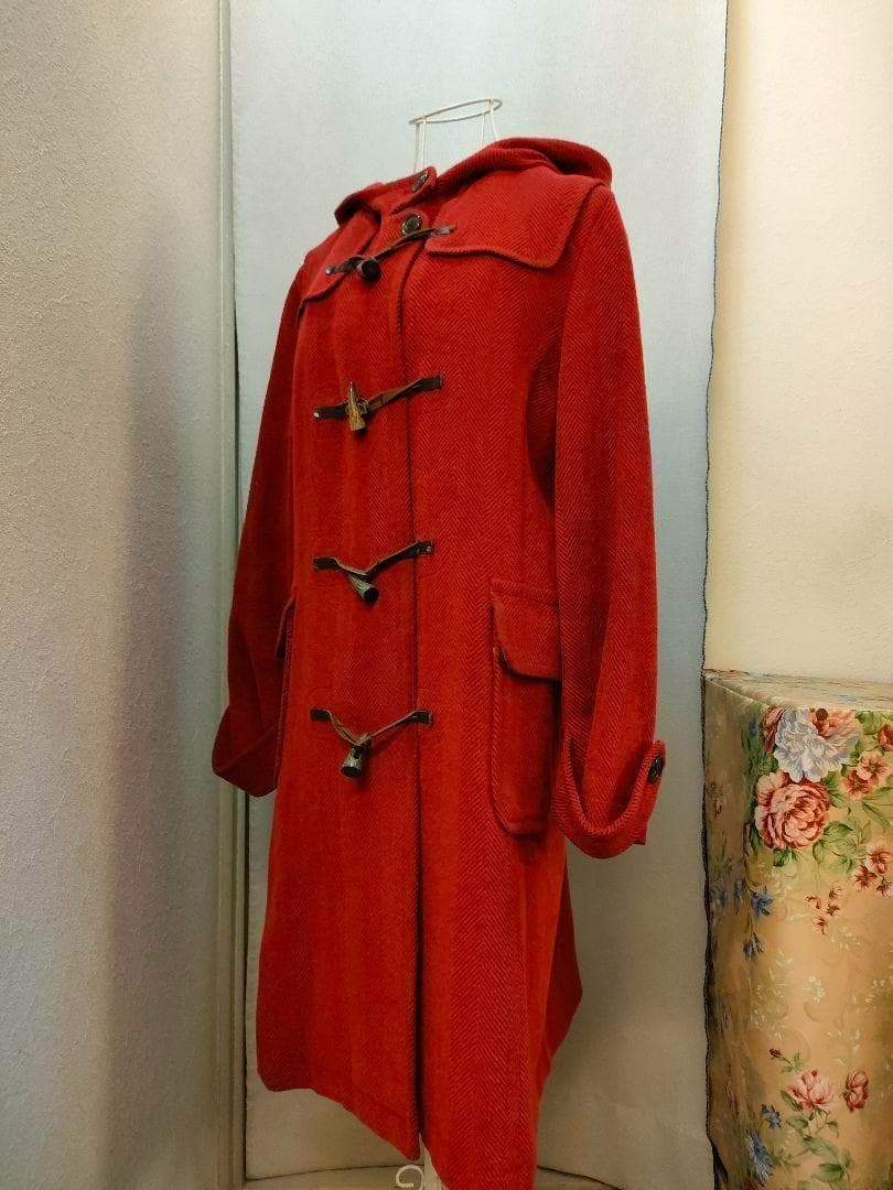 ヨークランド　ダッフルコート　レッド　レトロ古着