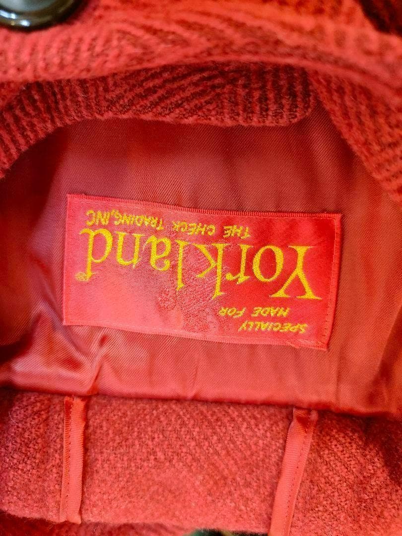 ヨークランド　ダッフルコート　レッド　レトロ古着