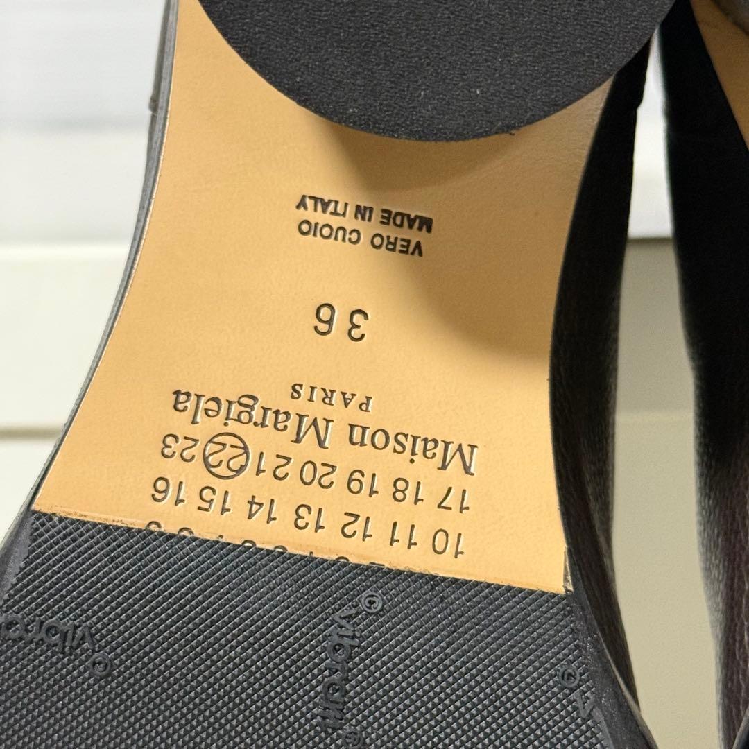 ⭐️新品未使用⭐️ メゾンマルジェラ　タビブーツ　足袋　ハイヒール　太ヒール　シボ革