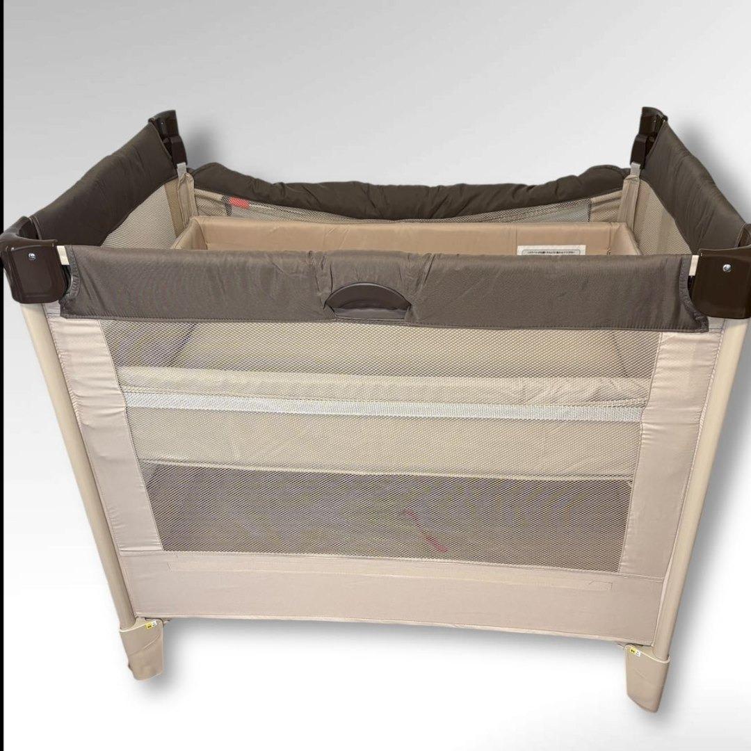 美品 Aprica アップリカ ベビーベッド ココネルエアー ココア BR