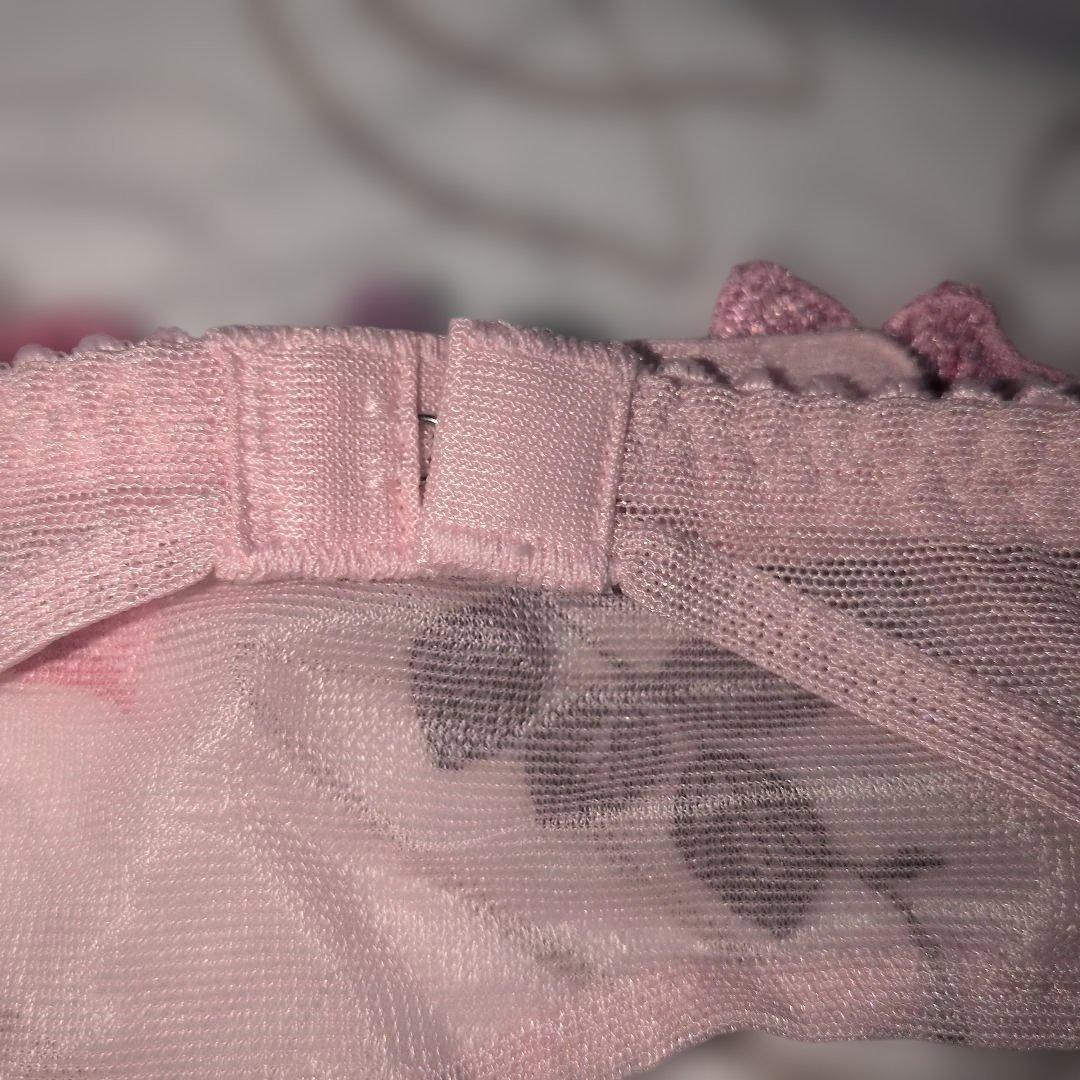 サルート　ピンク 花柄　ブラC85TバックLガーターベルトM3セット　色移りあり